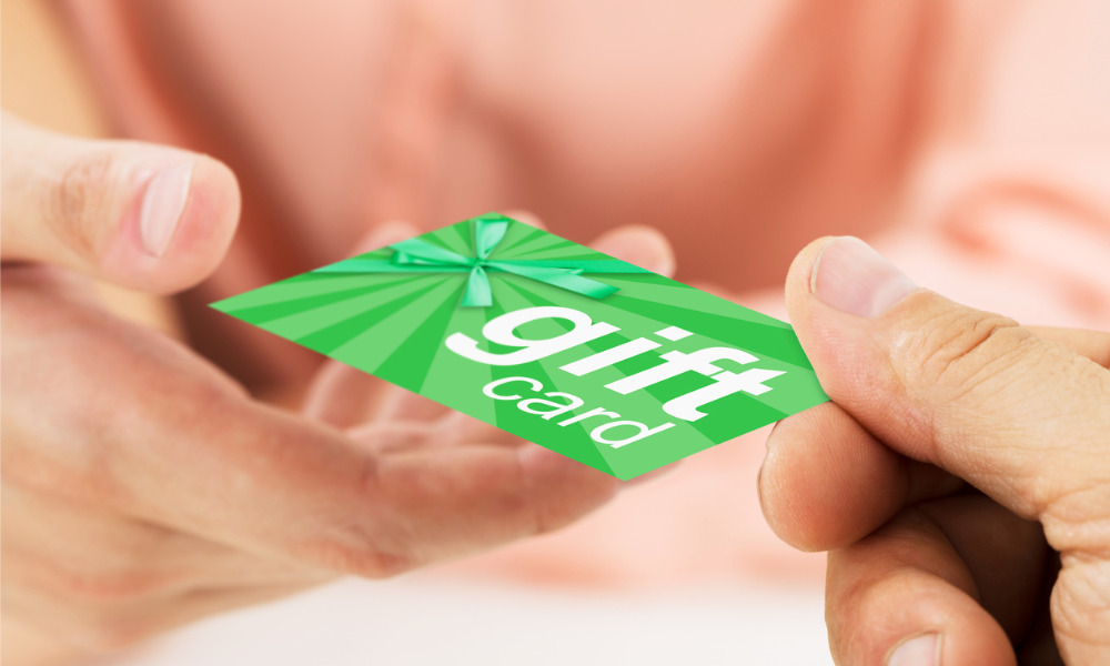 How are gift cards used in modern shopping?